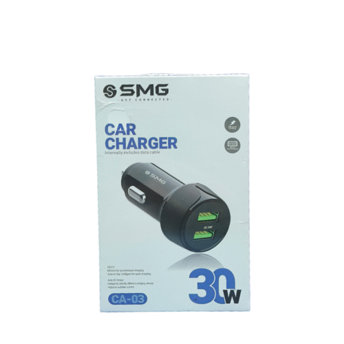 SMG CA03 30W DUAL USB PORTS TYPE C CAR CHARGER