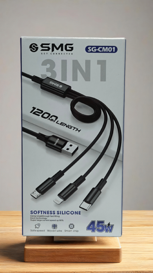 SMG CM01 (45W) 3IN1 SOFTNESS SILICON CABLE - Image 3