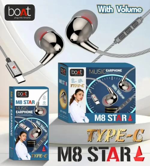 boAt M8 STAR Type-C Volume Cantrol Music Earphone