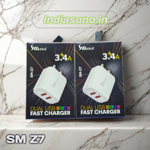 SM GOLD Z7 3.4A DUAL USB MOBILE CHARGER