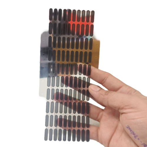 Self-adhesive mesh stickers for mobile speaker grills