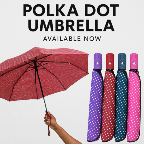 Polka Dot Foldable Umbrella  Automatic