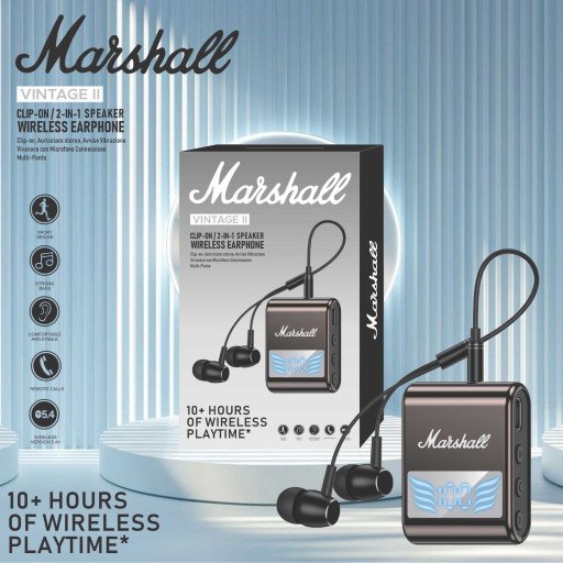 Marshall Vintage II Clip-On 2-in-1 Wireless Bluetooth
